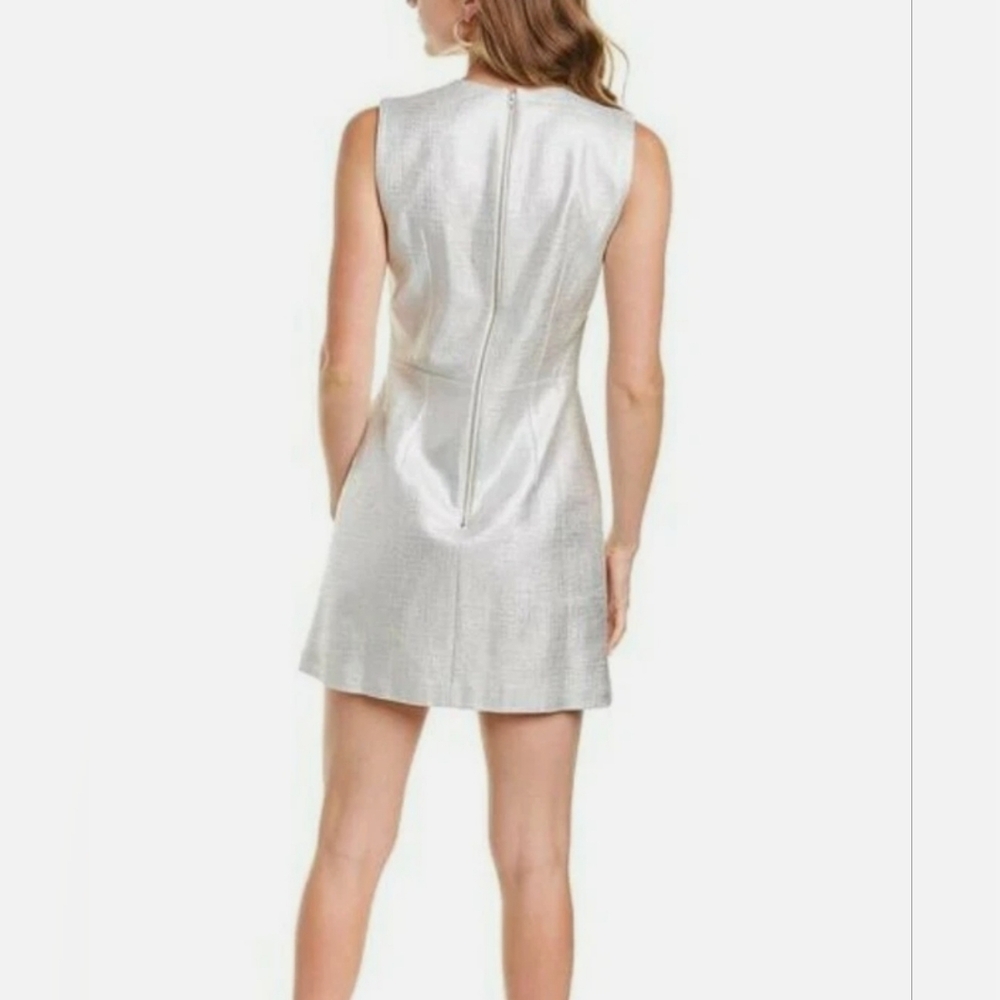 French Connection Silver Metallic Sundae Mini Dress - Picture 2 of 7
